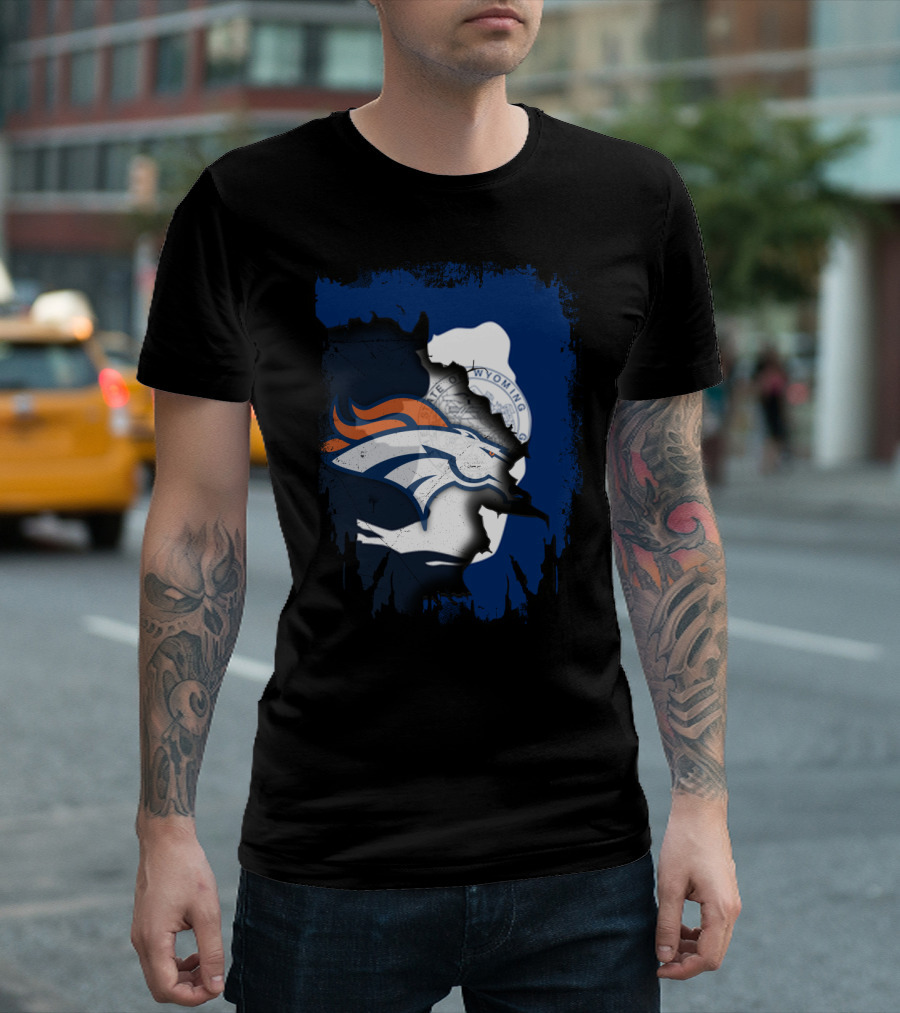 Wyoming United with Denver Broncos Iconic Emblem T-Shirt