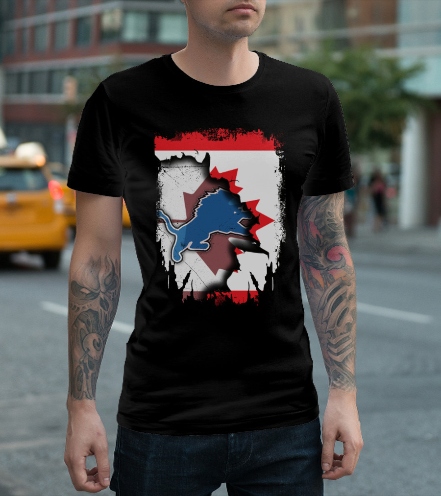 Together Canada with Detroit Lions Roaring Union T-Shirt