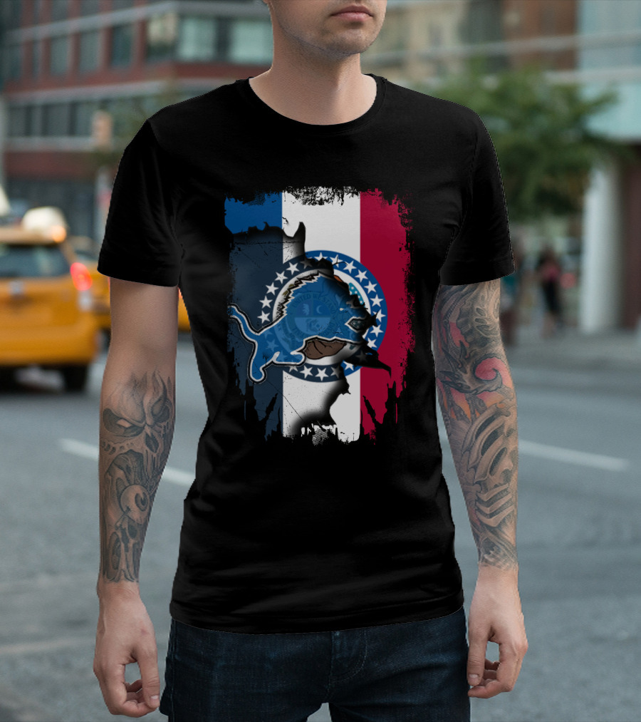 Missouri Lions Team Pride With State Flag Colors T-Shirt