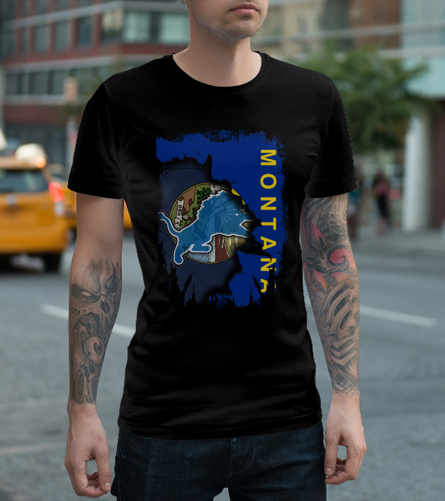Montana Alliance With Lions Logo And State Emblem T-Shirt