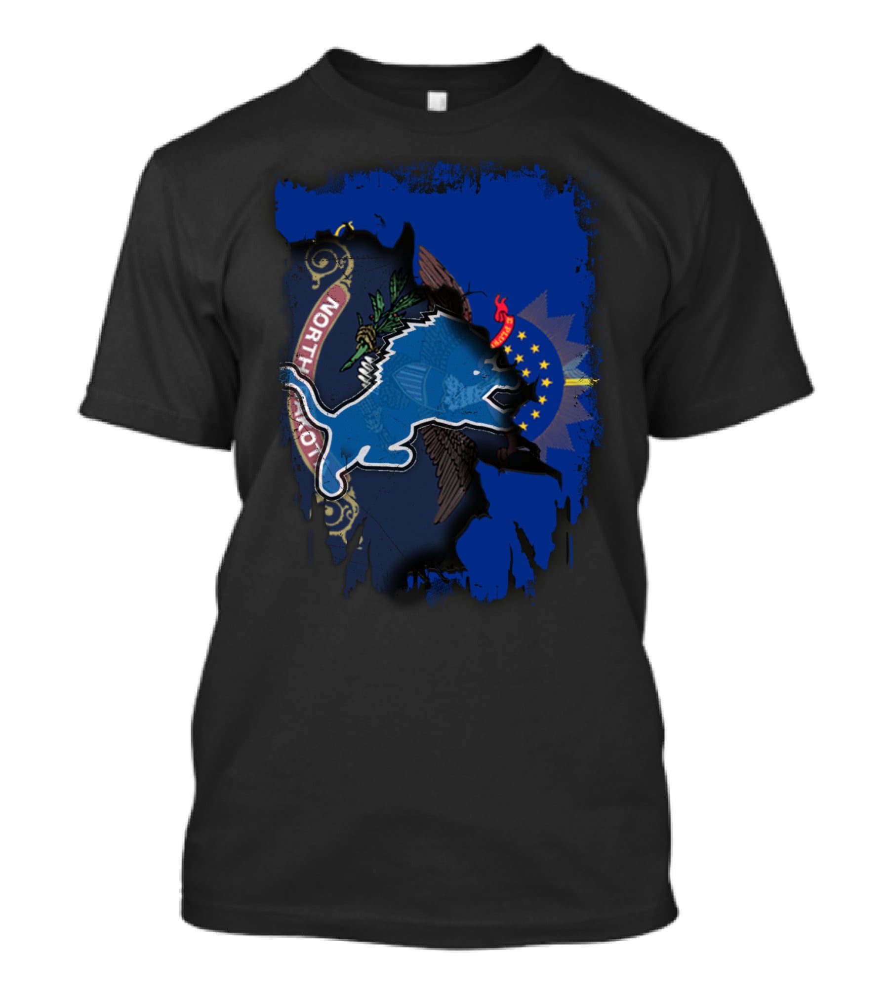 North Dakota Lions Emblem Fusion T-Shirt