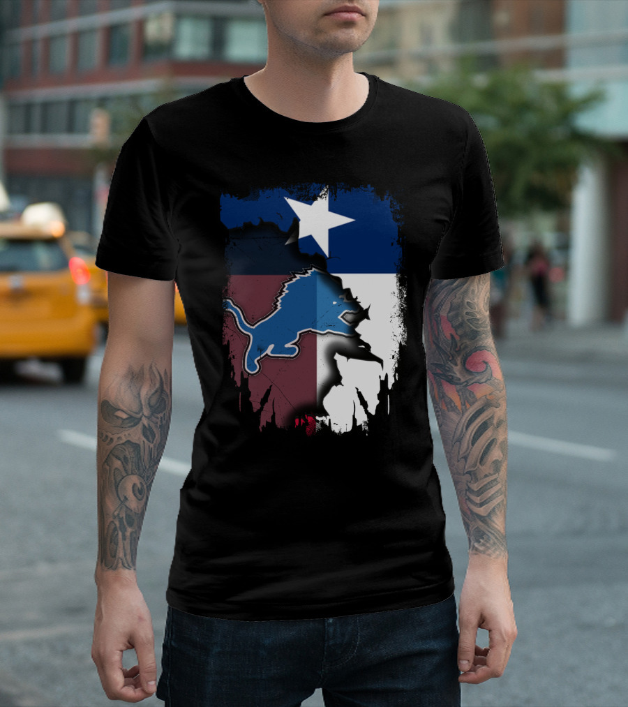 Together Texas Pride with Detroit Lions Emblem T-Shirt