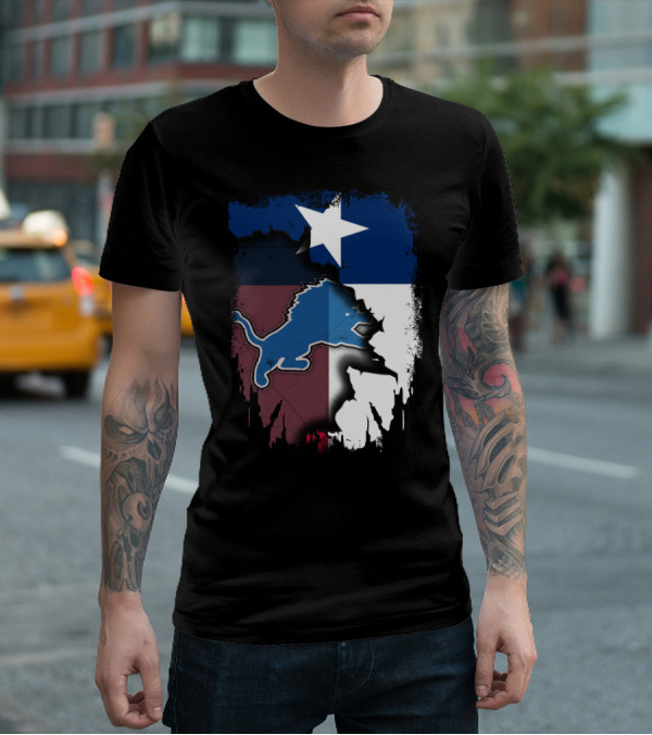 Together Texas Pride With Detroit Lions Emblem T-Shirt