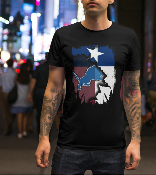 Together Texas Pride With Detroit Lions Emblem T-Shirt