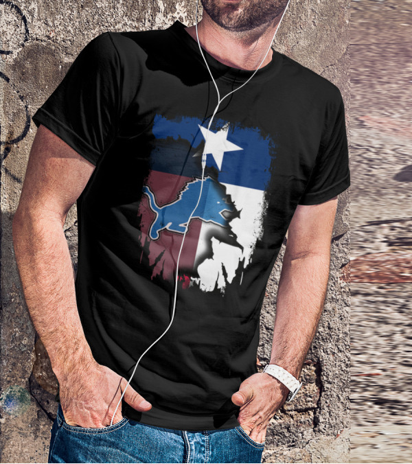 Together Texas Pride With Detroit Lions Emblem T-Shirt