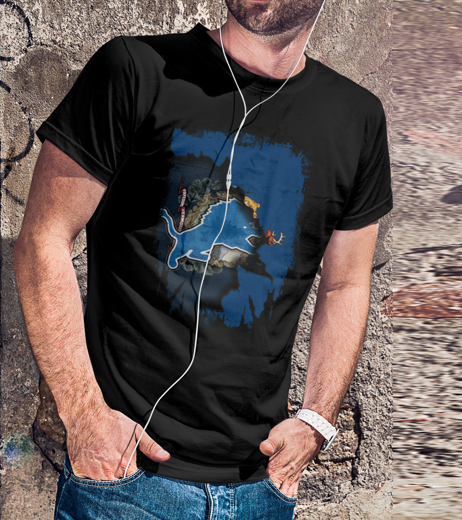 Together Vermont With Detroit Lions Crest T-Shirt