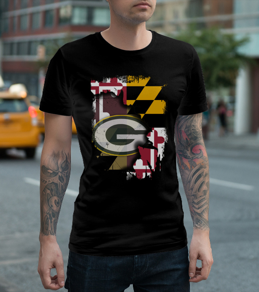 Together Maryland Flag with Green Bay Packers T-Shirt