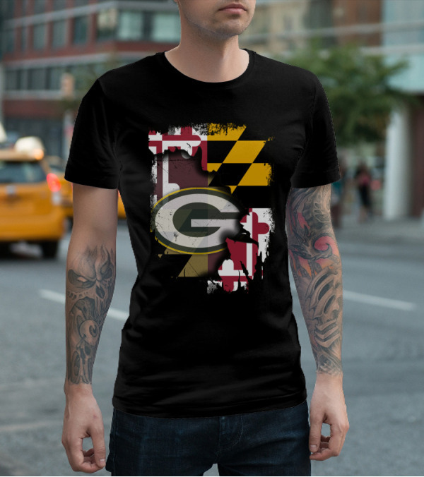 Together Maryland Flag With Green Bay Packers T-Shirt