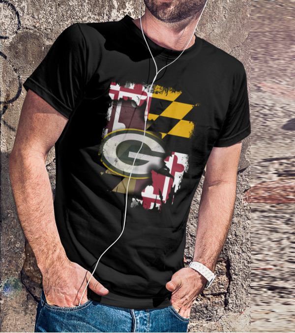 Together Maryland Flag With Green Bay Packers T-Shirt