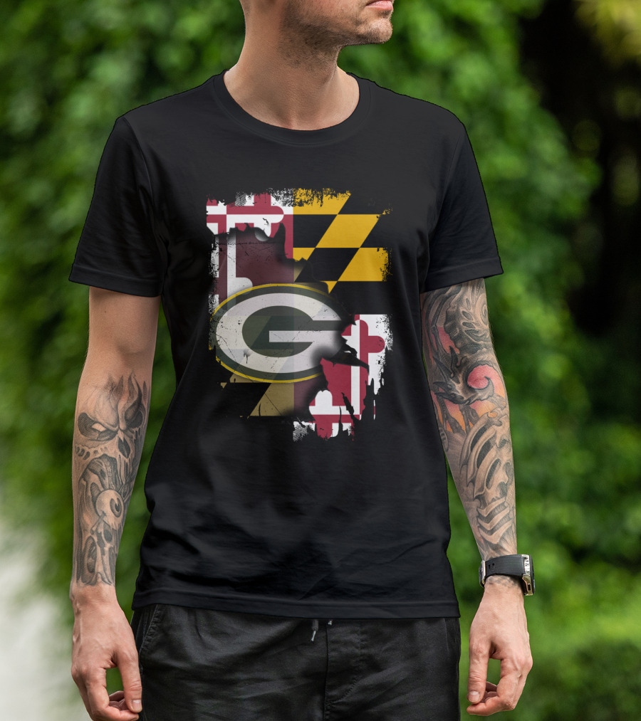 Together Maryland Flag With Green Bay Packers T-Shirt