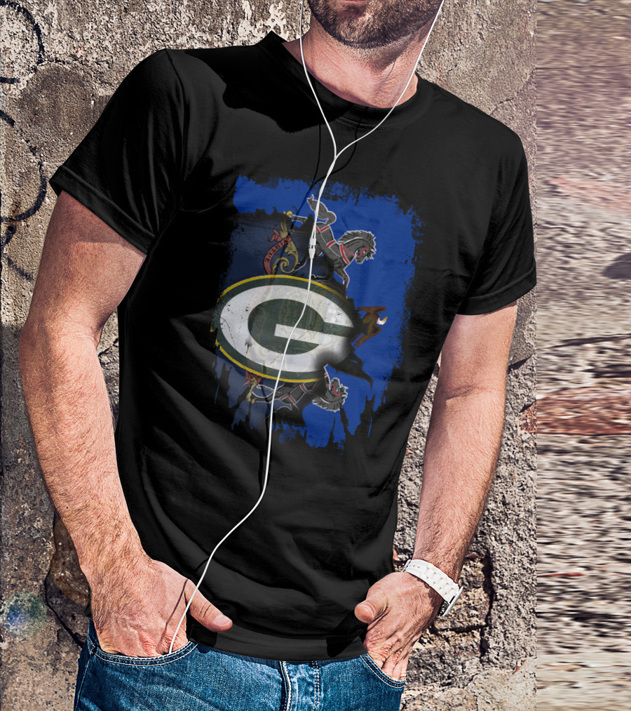 Green Bay Packers Logo Over Pennsylvania State Emblem T-Shirt