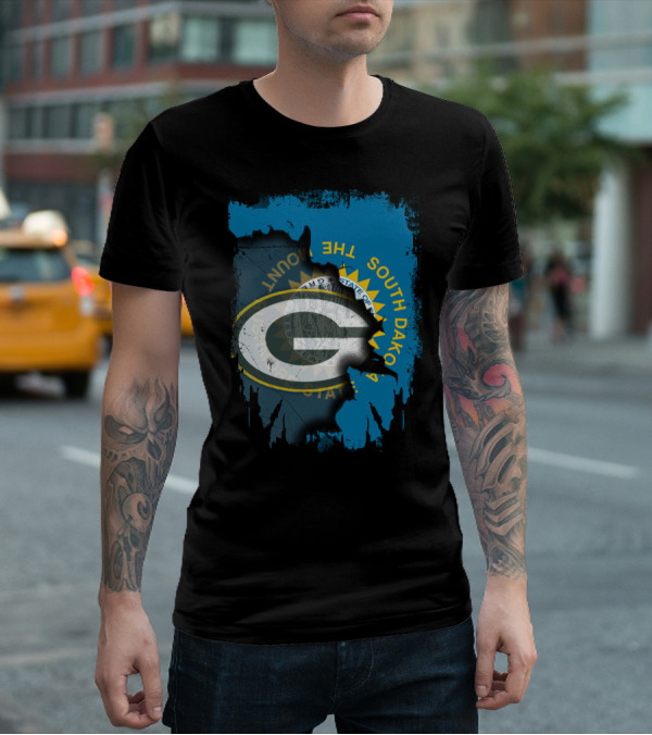 South Dakota Pride With Green Bay Packers Logo And State Seal T-Shirt