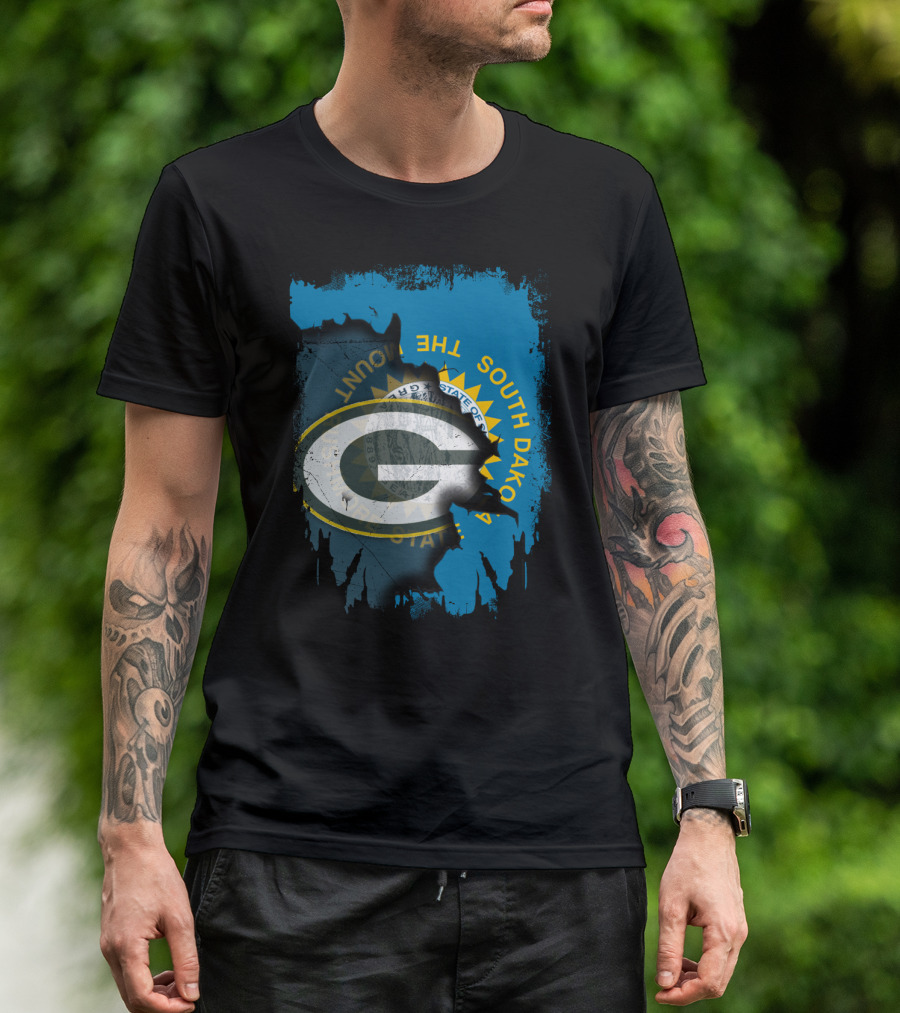 South Dakota Pride With Green Bay Packers Logo And State Seal T-Shirt