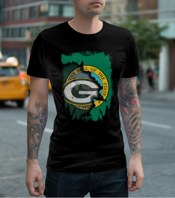 Together Washington State Seal With Packers T-Shirt
