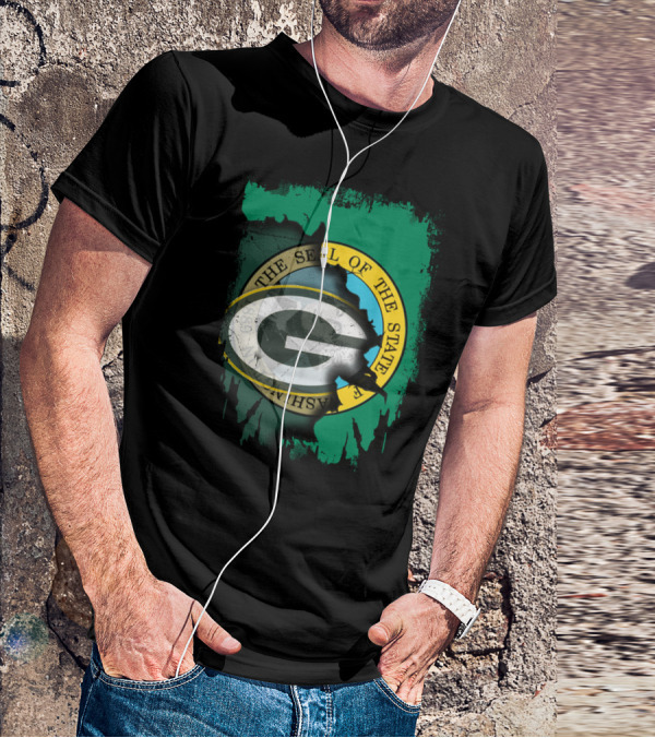 Together Washington State Seal With Packers T-Shirt