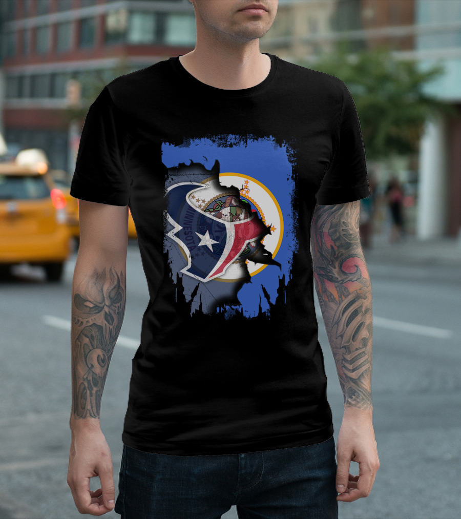 Minnesota and Texans United: Shield and Seal Fusion T-Shirt