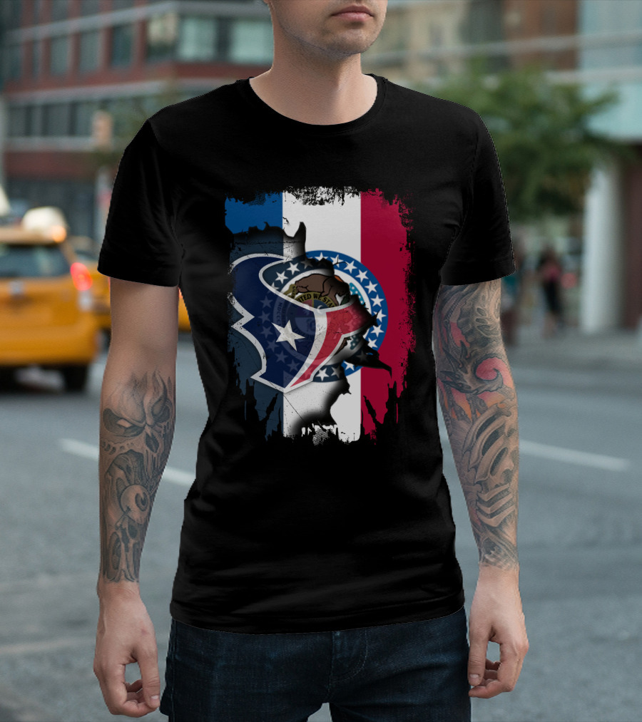 Missouri and Texans United with State Symbols T-Shirt