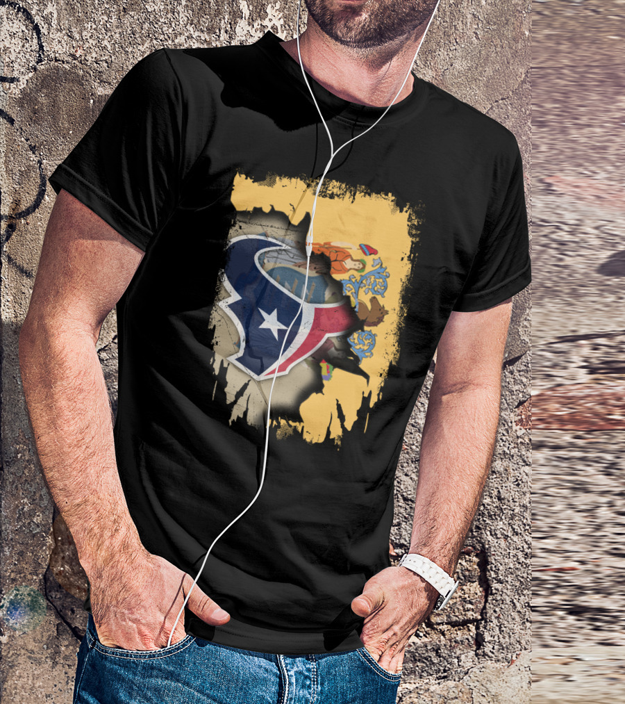 New Jersey Texas Tattered Flag Unity T-Shirt