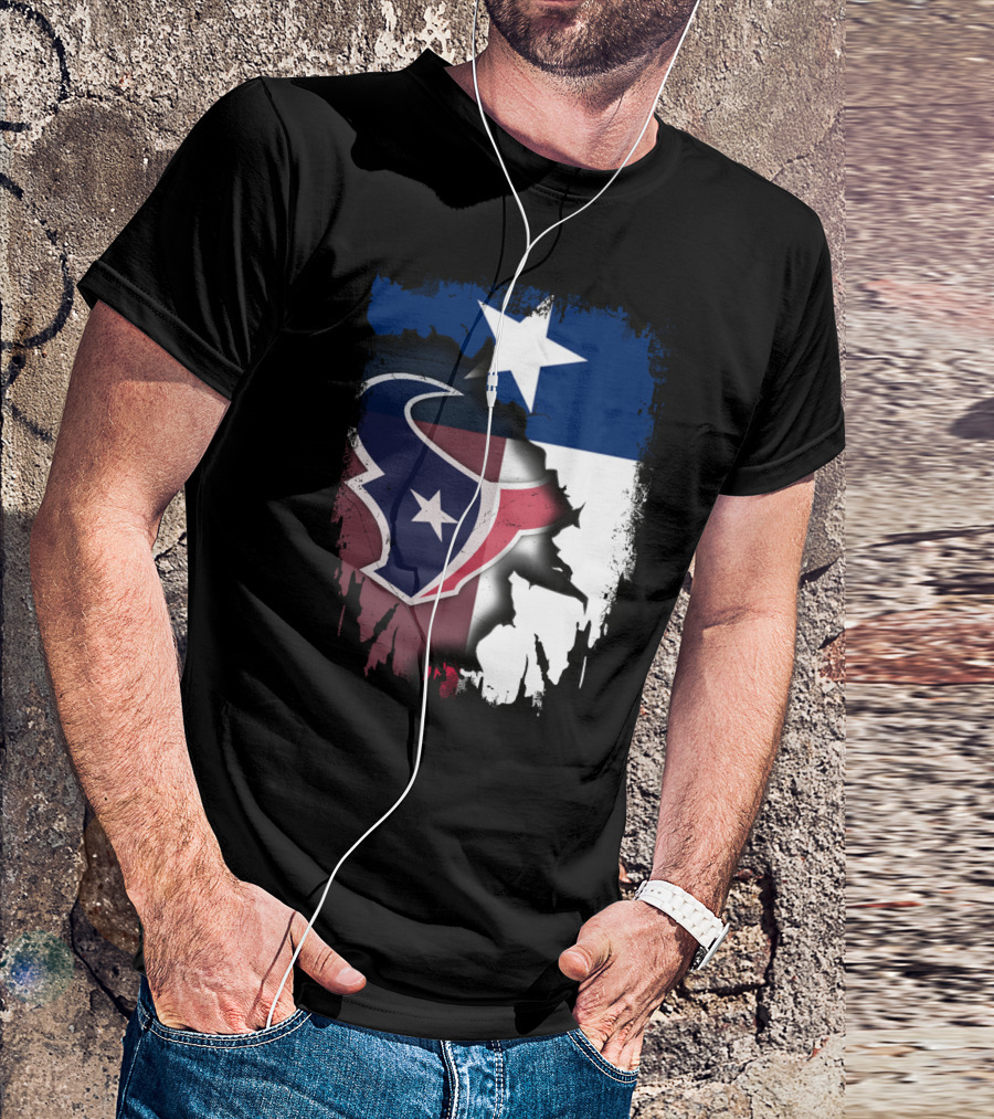 Texas Together Houston Texans Flag Star T-Shirt