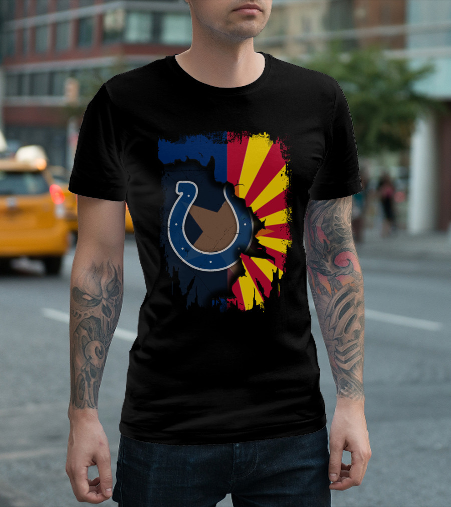 Together Arizona Colts Horseshoe Logo and Flag T-Shirt