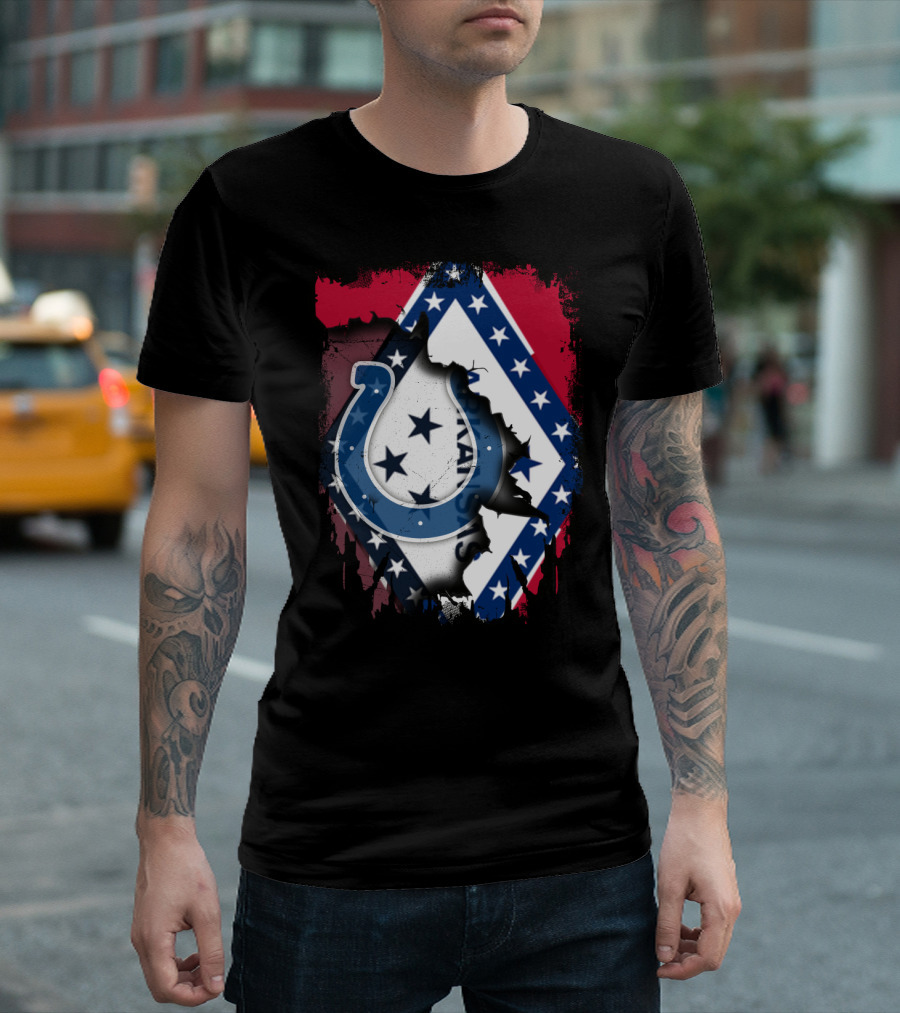 Together Arkansas Flag with Colts Horseshoe T-Shirt
