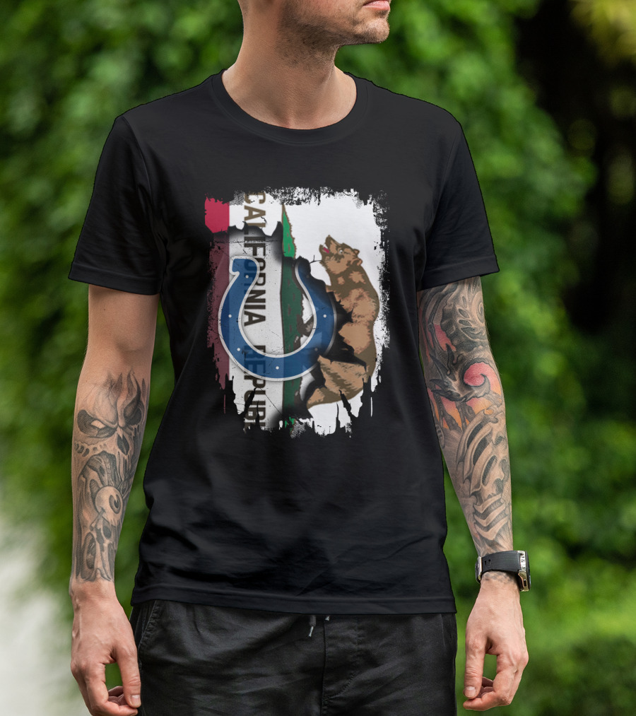 California Republic With Colts Horseshoe Bear T-Shirt