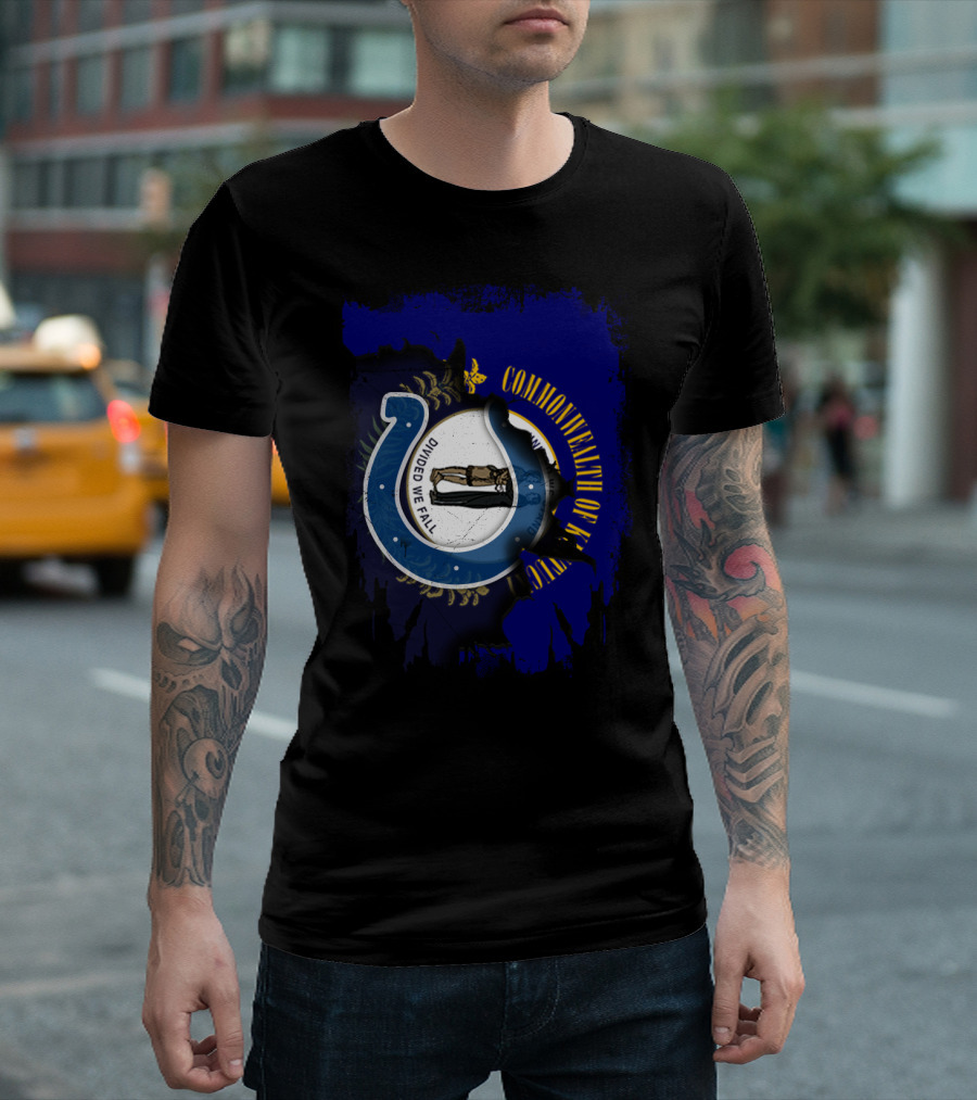 Commonwealth of Kentucky United With Colts Divided We Fall T-Shirt