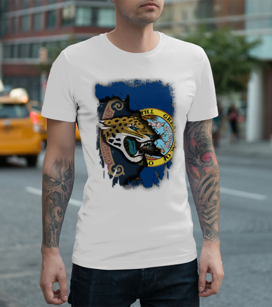 Idaho State Seal and Jaguar Head Combination T-Shirt