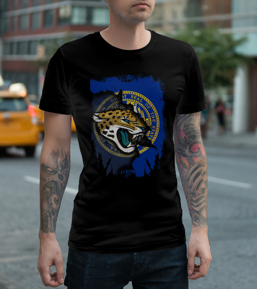 Nebraska State Seal With Jaguars Collaboration T-Shirt