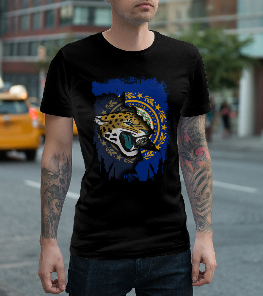 New Hampshire State Seal and Jaguars Football Fusion T-Shirt