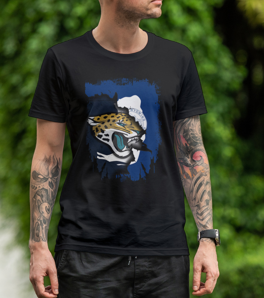 Wyoming State Pride With Jaguars Integration T-Shirt
