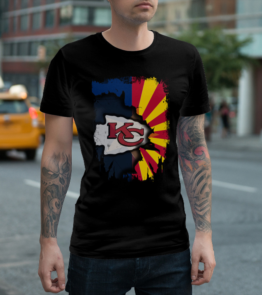 Arizona Sun with Kansas City Chiefs Logo Fusion T-Shirt