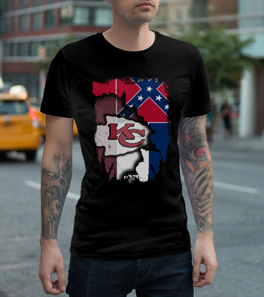 Together Mississippi Kc Chiefs Confederate Flag T-Shirt