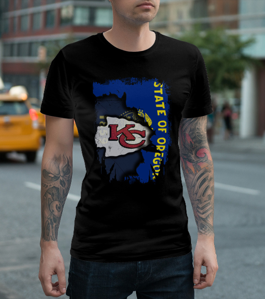 State of Oregon with KC Chiefs T-Shirt