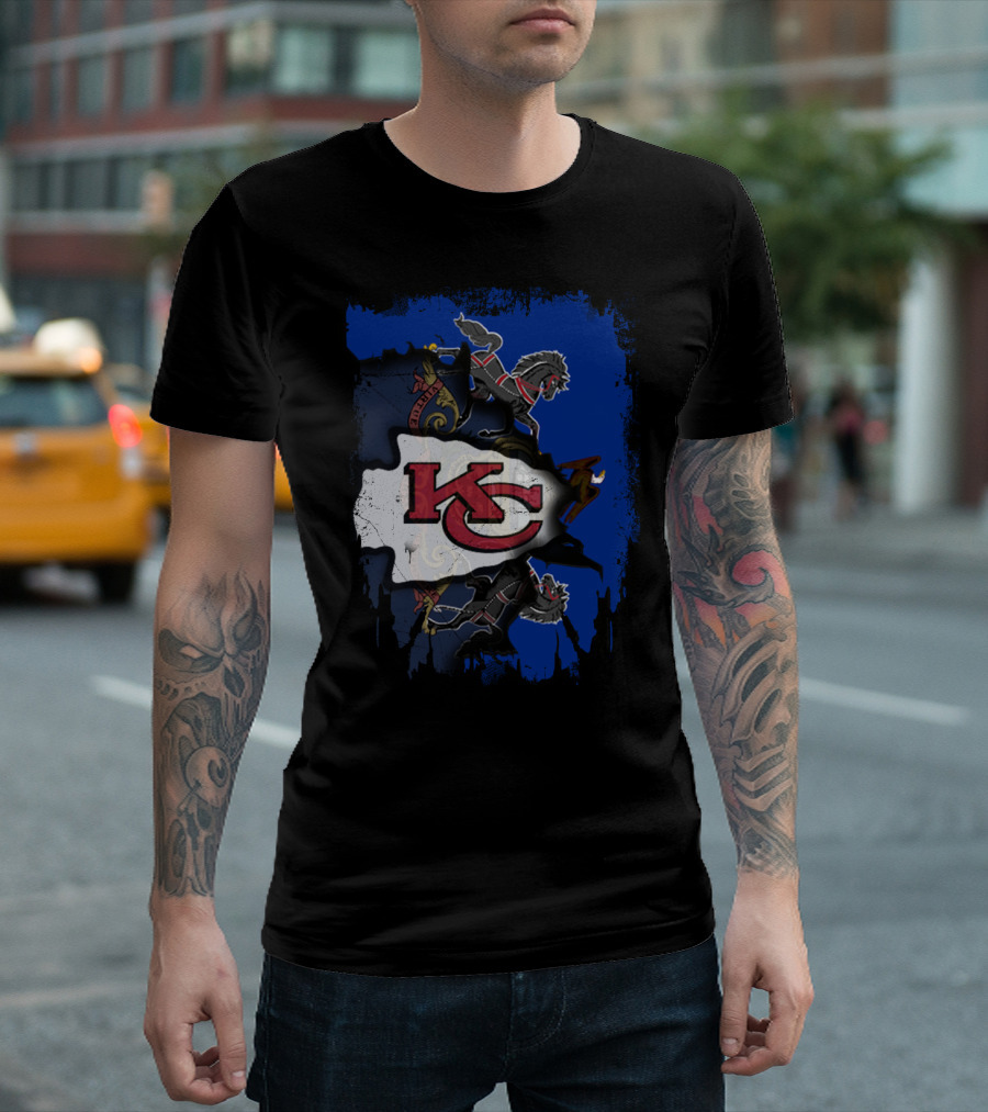 Pennsylvania State Pride with Kansas City Chiefs Logo and Heraldic Symbols T-Shirt