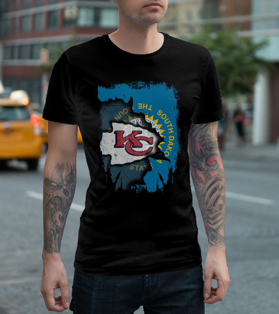 Together South Dakota Kansas City Chiefs State Flag T-Shirt