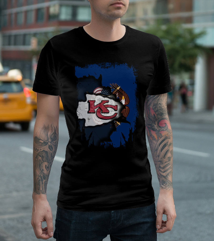 Together Utah KC Chiefs American Flag Eagle T-Shirt