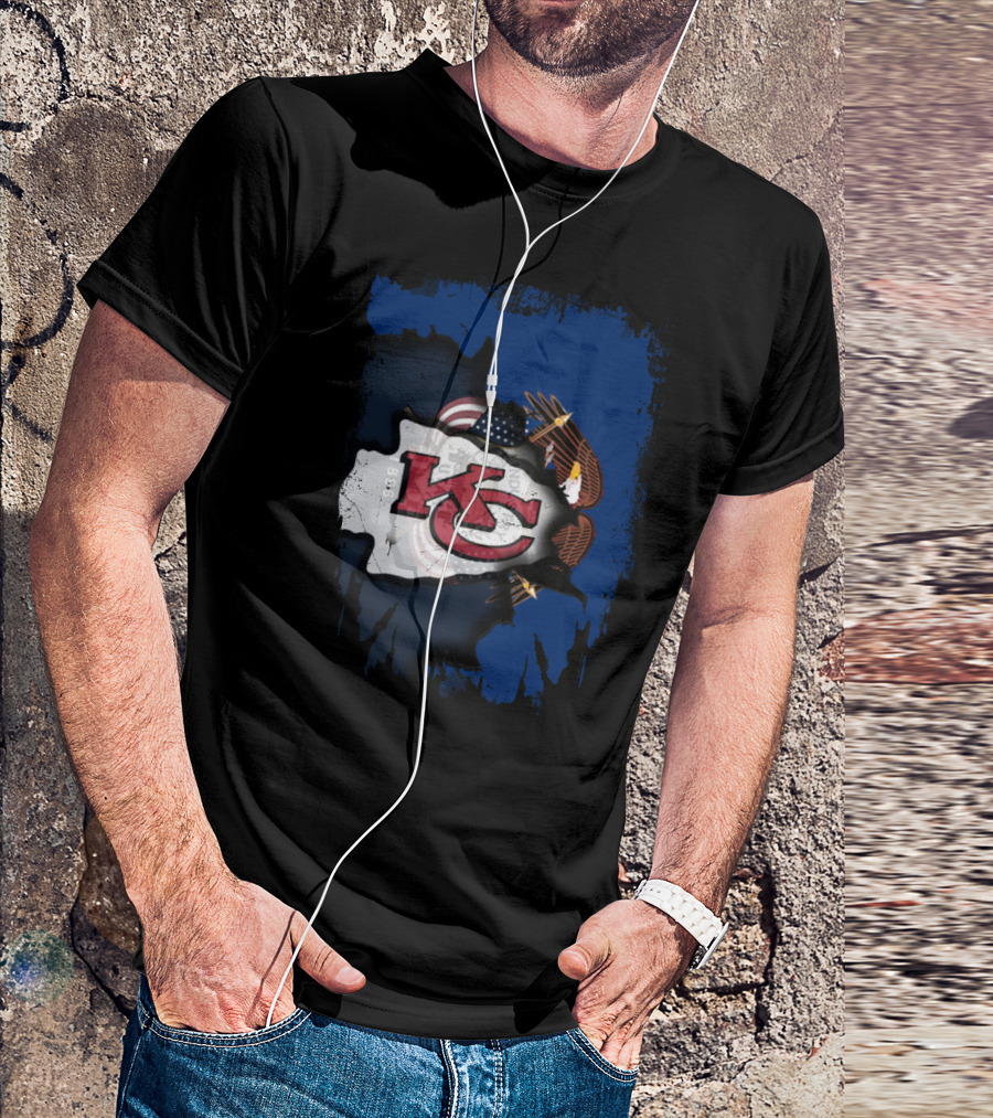 Together Utah KC Chiefs American Flag Eagle T-Shirt