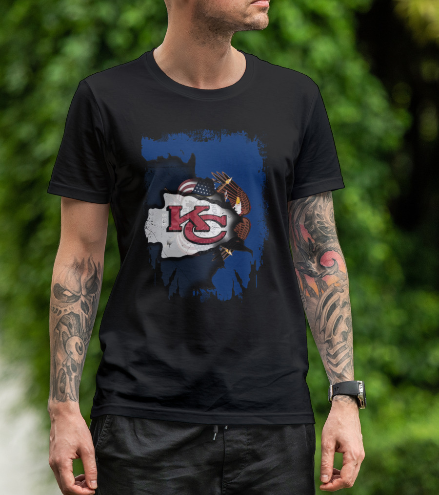 Together Utah KC Chiefs American Flag Eagle T-Shirt