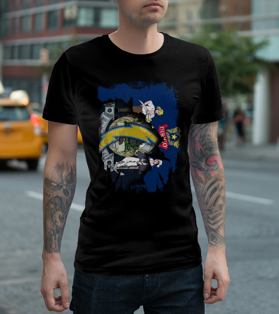 Maine Dirigo San Diego Chargers Merge Emblem T-Shirt