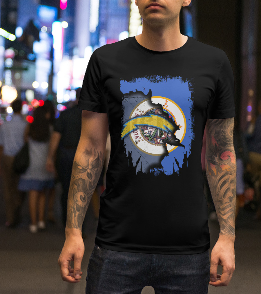 Together Minnesota With Chargers Logo Fusion T-Shirt