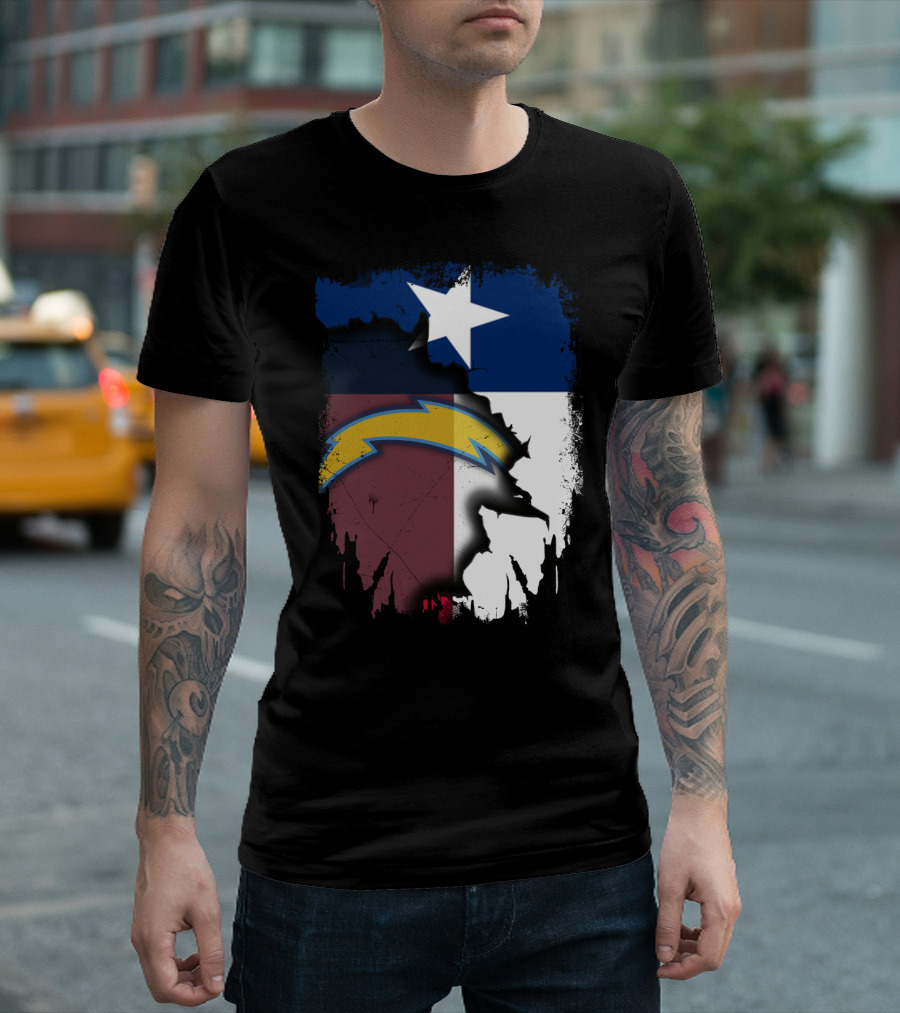 Together Texas with Chargers Lone Star Flag T-Shirt