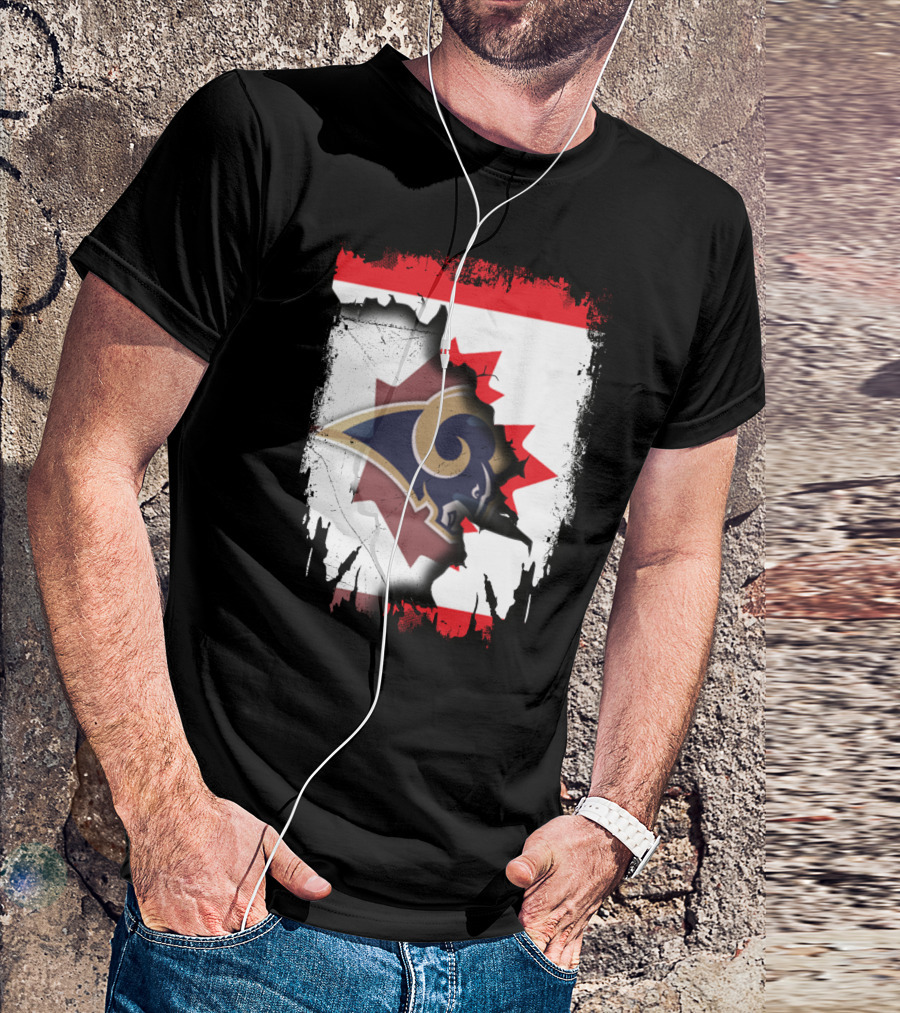 Canada With Los Angeles Rams Logo Integration T-Shirt