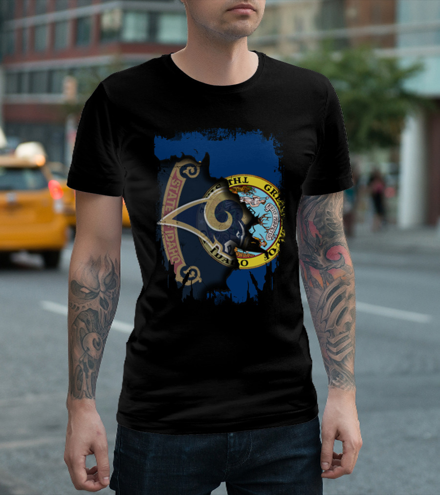 State of Idaho Rams Flag Fusion T-Shirt