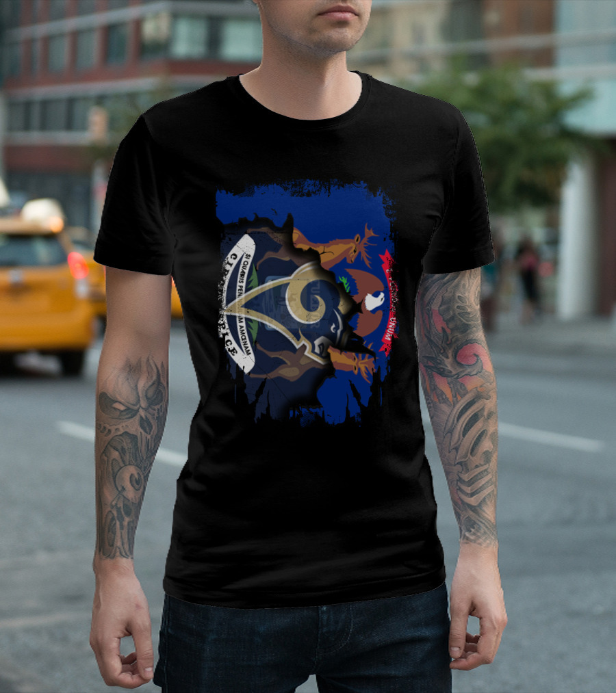 Michigan State Seal and Rams Logo Together United T-Shirt