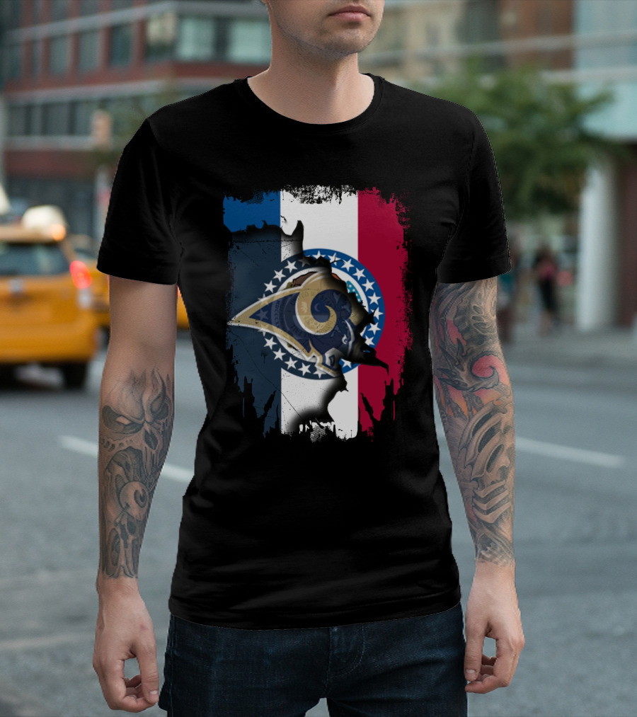 Missouri Rams Together With Flag And Stars T-Shirt