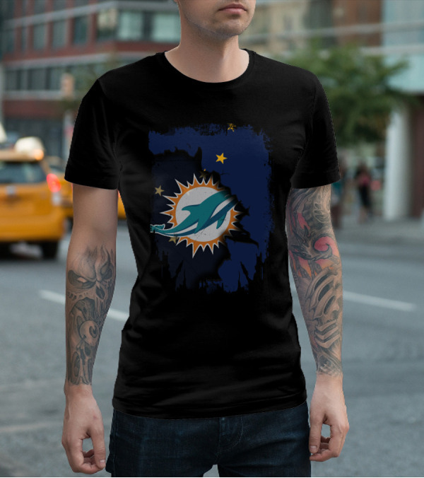 Miami Dolphins Alaska State Flag Fusion T-Shirt