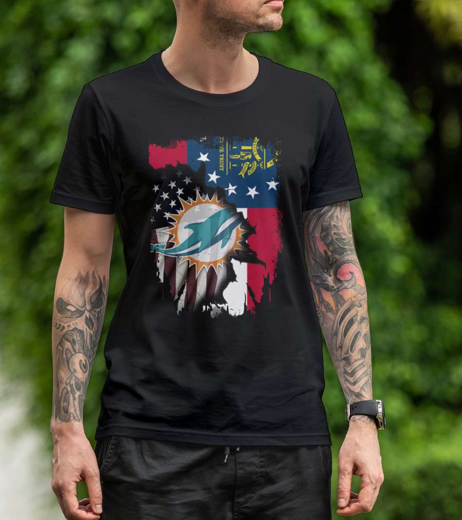 Georgia Flag Dolphins Uniting Together T-Shirt