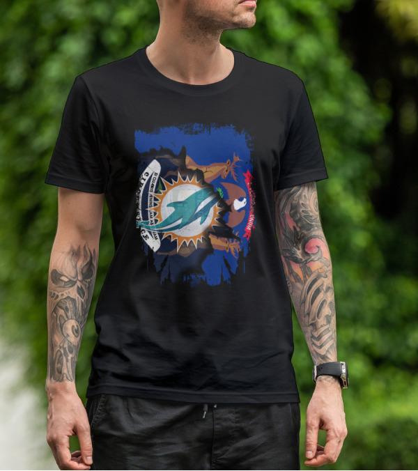 Together Michigan Dolphins With Seal And Crest Elements T-Shirt