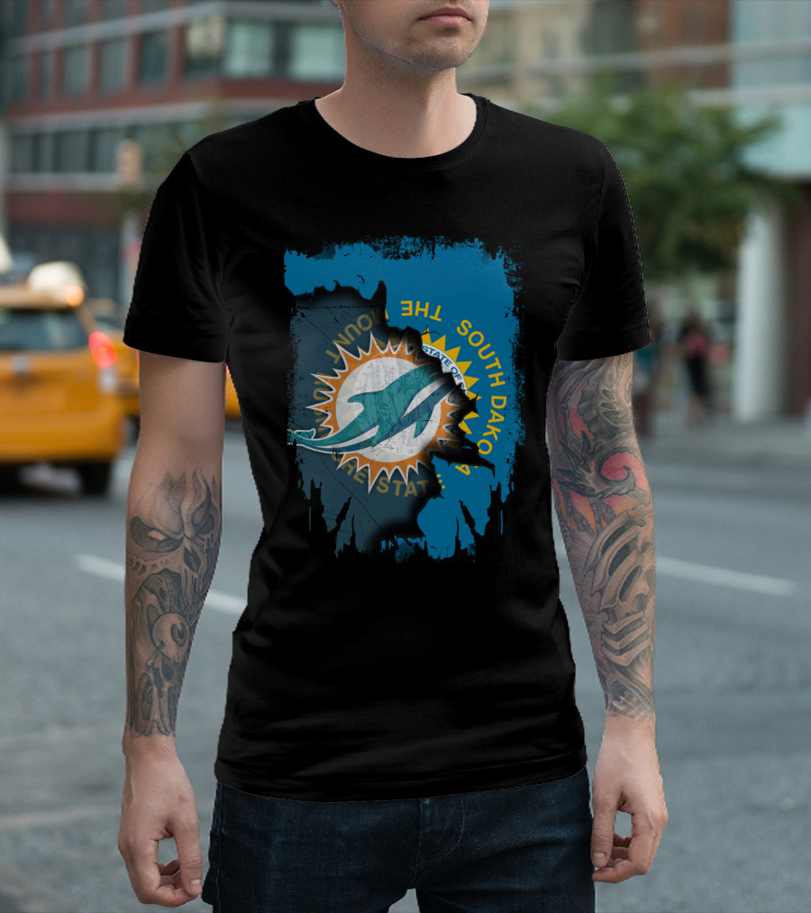 South Dakota State with Dolphins and Miami Dolphins T-Shirt